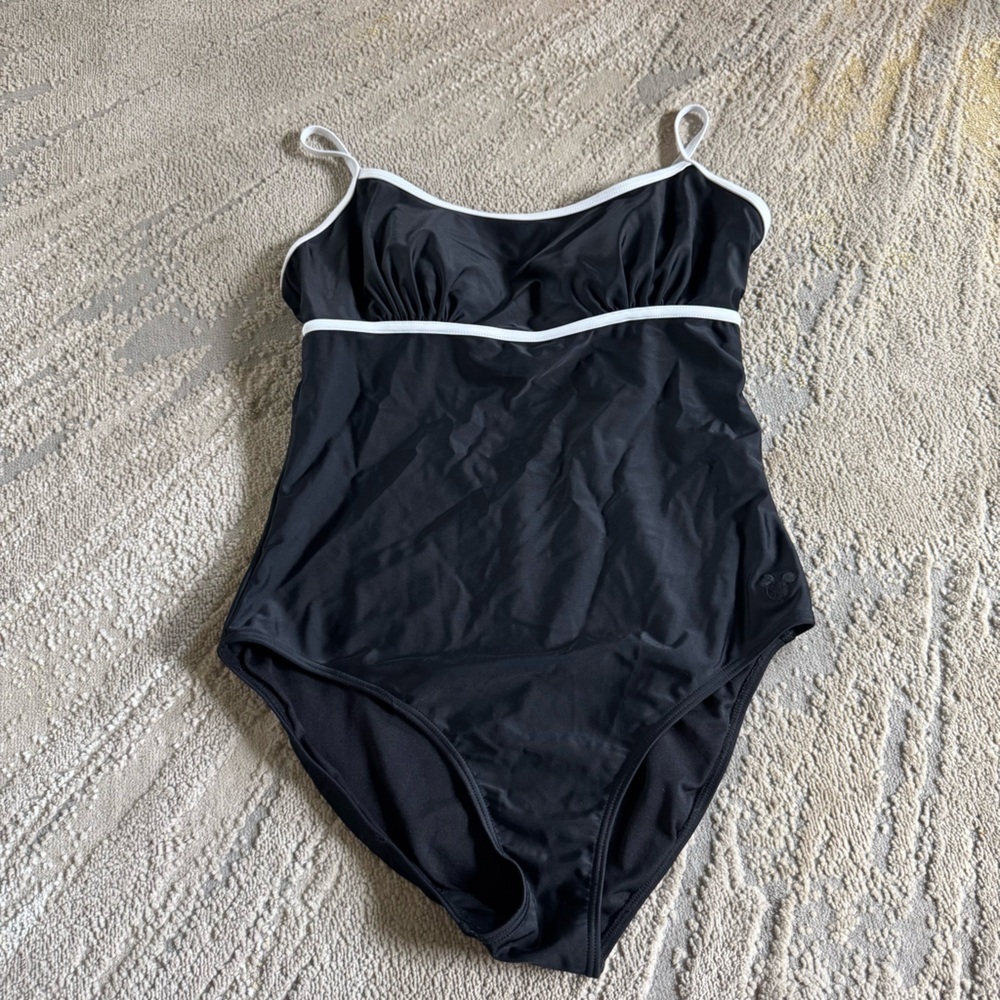 Disney Parks one piece Swimsuit Mickey Mouse Black White bathing suit XL